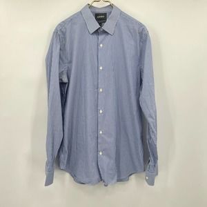 Bonobos Tailored Slim Fit XL Long Egyptian Cotton Blue White Striped Button Up